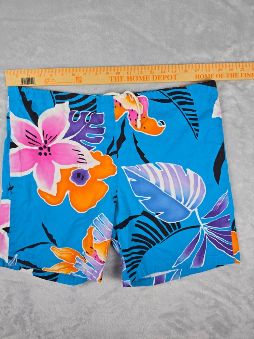 Vintage 80s Surf Line Hawaii Original Jams Tropical Floral Swim Shorts L - Picture 7 of 11